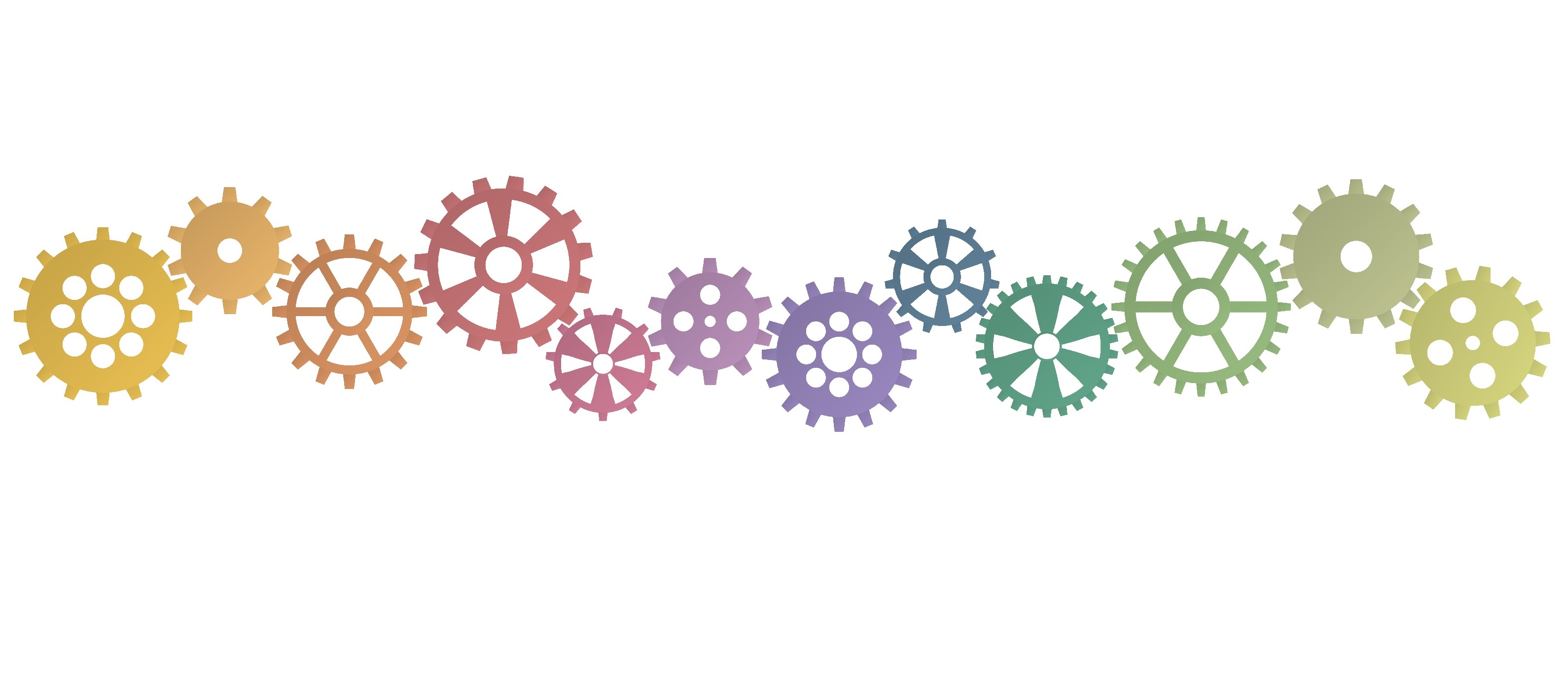 gears in a row linked up